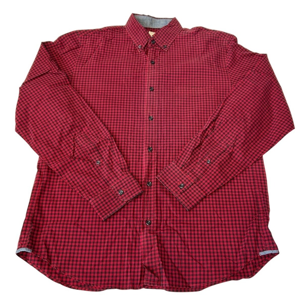 J. Crew Button Down Shirt Men's Casual Long Sleeve Cotton Red Plaid Size M